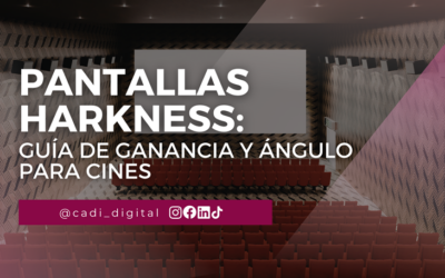 Pantallas Harkness: guía de ganancia y ángulo para cines